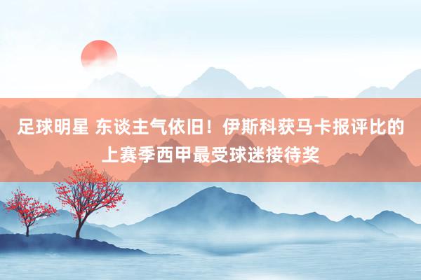 足球明星 东谈主气依旧！伊斯科获马卡报评比的上赛季西甲最受球迷接待奖