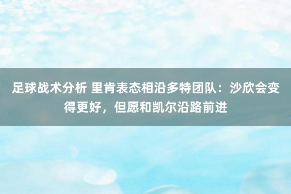 足球战术分析 里肯表态相沿多特团队：沙欣会变得更好，但愿和凯尔沿路前进