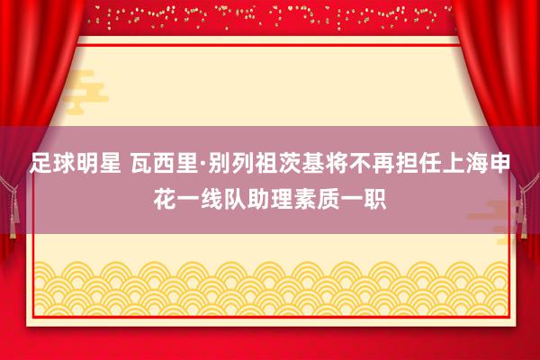 足球明星 瓦西里·别列祖茨基将不再担任上海申花一线队助理素质一职